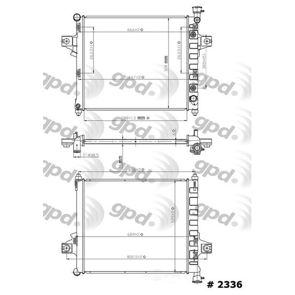 Global Parts Distributors 2336C Radiator Fits select: 2001-2004 JEEP GRAND CHEROKEE