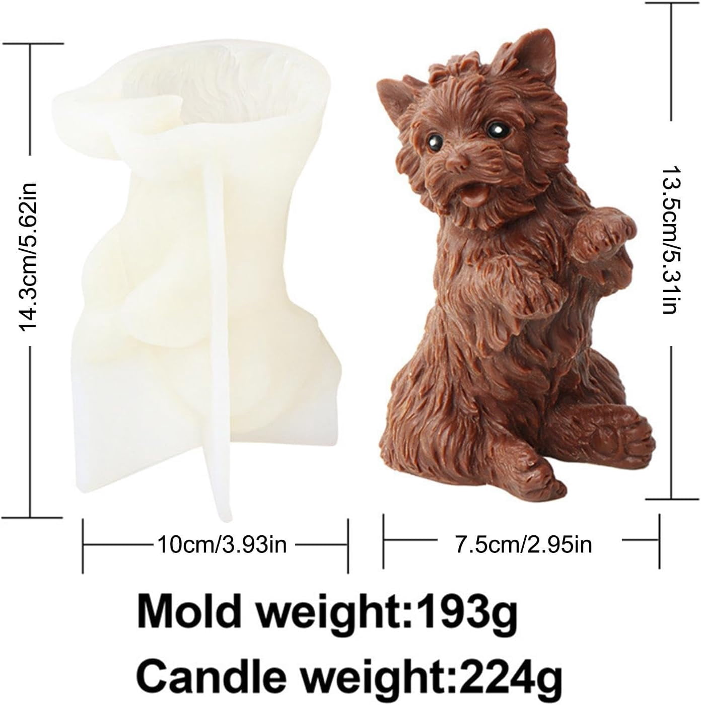 Silicone Candle Moulds, Dog Animal Candle Silicone Mold, Handmade Candle Making Mould, Reusable Silicone Mould for Aromatherapy Candle Epoxy Resin Fondant Cake Chocolate Candy Soap Craft