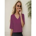 thumbnail image 2 of Women Casual Short Sleeve Realxed Fit Basic T-Shirt Tops, 2 of 5