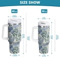 thumbnail image 6 of Yayeee 40oz Stainless Steel Tumbler with Straw and Handle Double-Wall Insulated Travel Water Bottle, Blue Hydrangeas Pattern, 6 of 8