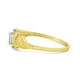 thumbnail image 4 of 10k Yellow Gold Oval Aquamarine And Diamond Satin Finish Ring, 4 of 6