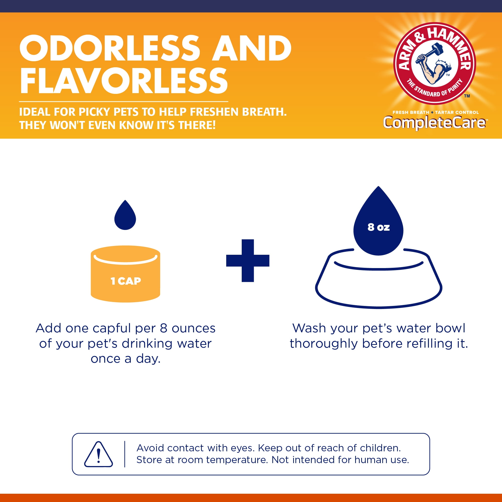 (2 pack) Arm & Hammer Complete Care Dental Water Additive for Cats, 8 fl oz