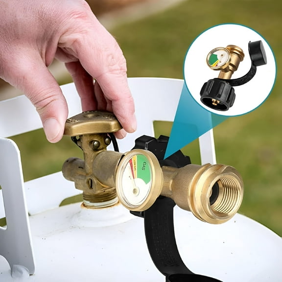 GJX Universal Propane Tank Gauge Level Indicator, Durable Leak Detector for BBQ Grill, RV, Camper, Heater, Easy to Read