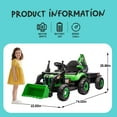 thumbnail image 6 of 24V Kids Ride on Excavator Digger Toy Cars, Ride on Construction Toy w/4-in-1 Construction Attachments (Excavator, Dump Truck & Bulldozer), Electric Tractor Car w/Remote Control, Swivel Seat, Green, 6 of 7