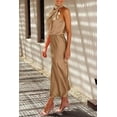 thumbnail image 5 of PRETTYGARDEN Women's Satin Dress Elegant Sleeveless Mock Neck Cocktail Party Maxi Dresses, 5 of 6