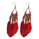 thumbnail image 1 of Mujeres Boho largo de plumas de borlas pendientes de joyería de la vendimia de perlas cuelgan pendientes colgantes, 1 of 4