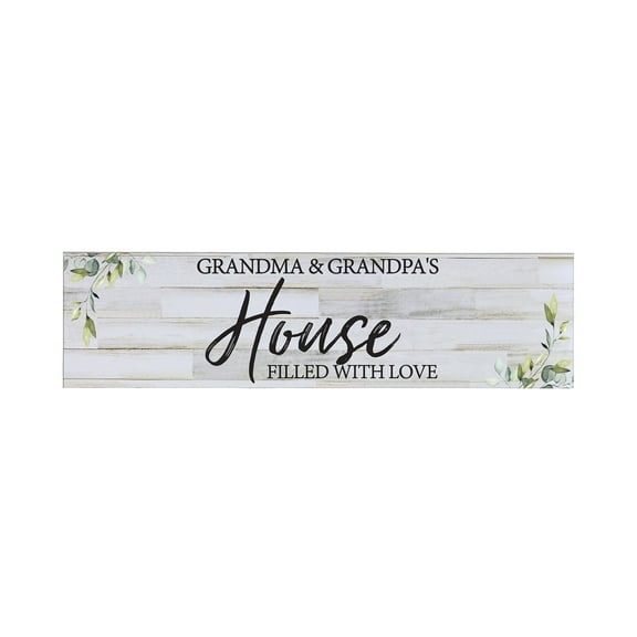 LifeSong Milestones Inspirational Wooden Wall Plaque 6x22.5 - Grandma Filled With Love (White Distressed)