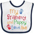 thumbnail image 3 of Inktastic Grammy and Pappy Love Me Boys or Girls Baby Bib, 3 of 4