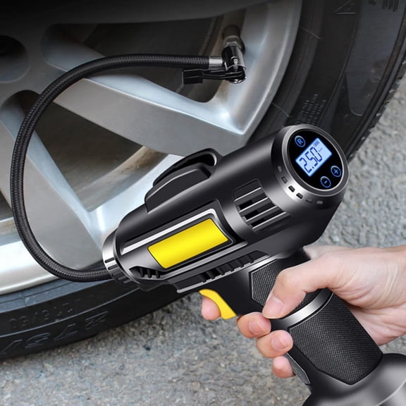 Wireless Handheld Tire Inflator, Portable Digital Air Pump with LED Light, Rechargeable Auto Tire Air Compressor for Car Bike Motorcycle Ball