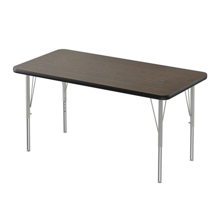Correll Inc. Deluxe High-Pressure Top Activity Tables 24x60   RECTANGULAR  WALNUT SILVER MIST