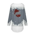thumbnail image 3 of PUMISAS Christmas Tshirt For Women Long Sleeve T-Shirt Dress Crew Neck Christmas Printed Tunic Blouses Pullover Tops, 3 of 4