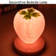 thumbnail image 2 of Fresa LED USB recargable luz nocturna brillo ajustable lámpara de noche decorativa rosa, 2 of 8