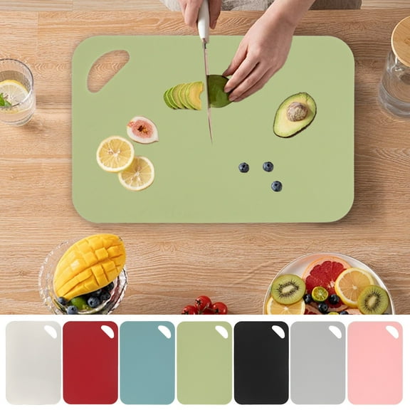 Plastic Cutting Board for Kitchen | Double-Sided Multifunctional Chopping Board | Knife Friendly & Dishwasher Safe | 1 Piece | 29x19cm | Home Cooking Chef Use