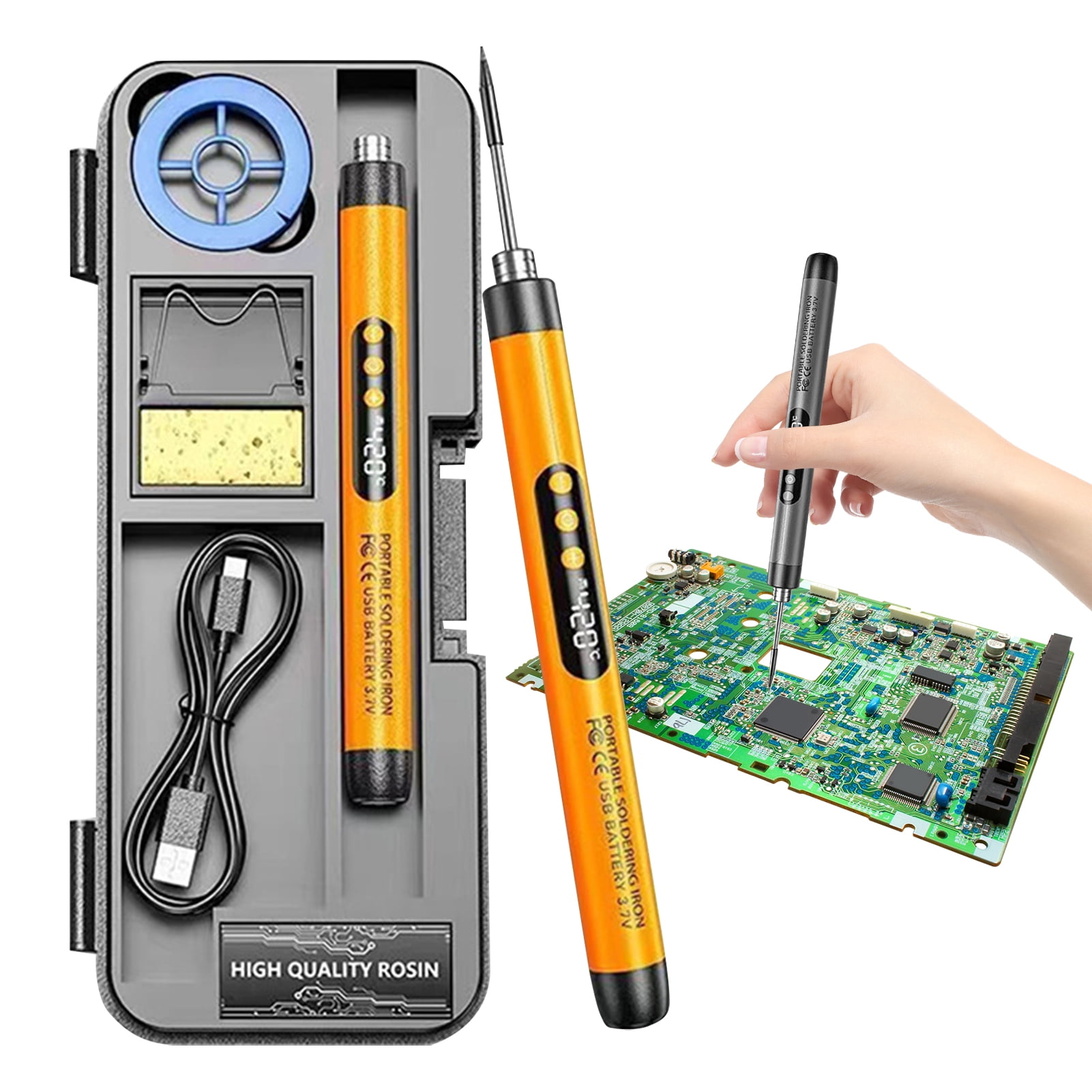Soldering Iron Pen, 800mAh Portable Solder Iron for Electronics, Digital Display Soldering Iron Kit, Temperature Adjustable Jewelry Soldering Kit for Home