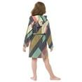 thumbnail image 7 of FORMRS Niños Bathrobe Unisex Hooded Robe Soft Plush Pajamas Sleepwear, Size 7-9T, Green Geometric, 7 of 7