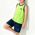 thumbnail image 5 of Amidoa Girls Summer Outfits 2 Piece Short Sleeve T Shirt Solid Color Cute Top and Casual Shorts Kids Clothing Sets,Green Size 8, 5 of 9