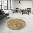 thumbnail image 3 of Ahgly Company Indoor Round Patterned Yellow Orange Area Rugs, 5' Round, 3 of 6