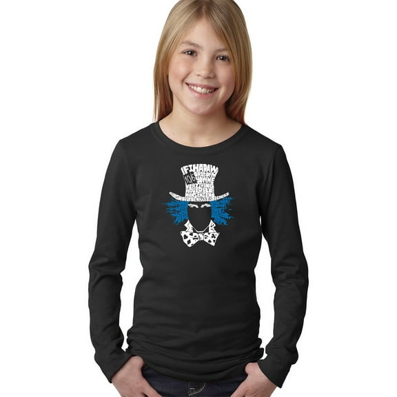 LA Pop Art Girl's Word Art Long Sleeve - The Mad Hatter