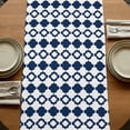 thumbnail image 5 of Table Runners 90 Inches Long Dress Scarves, Bohemia Farmhouse Coffee/Dining/Kitchen Table Runner for Living Room, Minimalist Geometric Pattern Abstract Dark Blue 13x90 Inch, 5 of 9