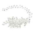 thumbnail image 2 of opolski Bridal Hair Comb Headpiece Faux Pearl Rhinestone Fake Flower Rhinestone Decor Luxury Anti-slip Lightweight Photo Prop Prom Party Wedding Hair Styling Tool Hair Accessories White, 2 of 7