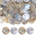 thumbnail image 1 of Uxcell 80-Pack Conchas Planas Redondas Naturales de 15 mm, Cuentas de Moneda Redonda Plana con Agujero, Concha de Madreperla para Joyería [Color Natural], 1 of 7