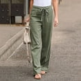thumbnail image 2 of FNNMNNR White Linen Pants For Women Tightness Trousers Pocket Casual Plus Size Pants  please buy one or two sizes larger than normal, 2 of 6