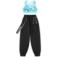 thumbnail image 3 of vastwit Kids Girls Jogger Pants Dance Outfits Sports Crop Tops 2 Piece Set for Jaz Hip Hop Street Leaf 14, 3 of 7