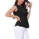 thumbnail image 4 of Camisetas de trabajo casuales para mujer INSPIRE CHIC con cuello en V y mangas cortas, talla XL, color negro, 4 of 6