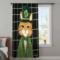 thumbnail image 3 of St. Patrick's Day Sheer Curtains 45" Long, Green Kitten Cats Lucky Shamrock Black Plaid Light Filering Curtains, Breathable Simi Curtain Privacy Drapes for Kitchen Bathroom Small Window Treatment, 3 of 9