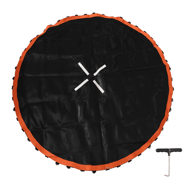 Tapis de Trampoline, pour Cadre de 8 Pieds, avec 48 Anneaux en V, Tapis de Remplacement pour Trampoline, Renfort, UV-, avec Crochet à Ressort
