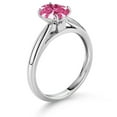 thumbnail image 3 of Gem Stone King 10K White Gold Pink Zirconia Solitaire Engagement Ring for Women (1.21 Cttw, Oval 8X6MM, Gemstone Birthstone, Available in Size 5, 6, 7, 8, 9), 3 of 4