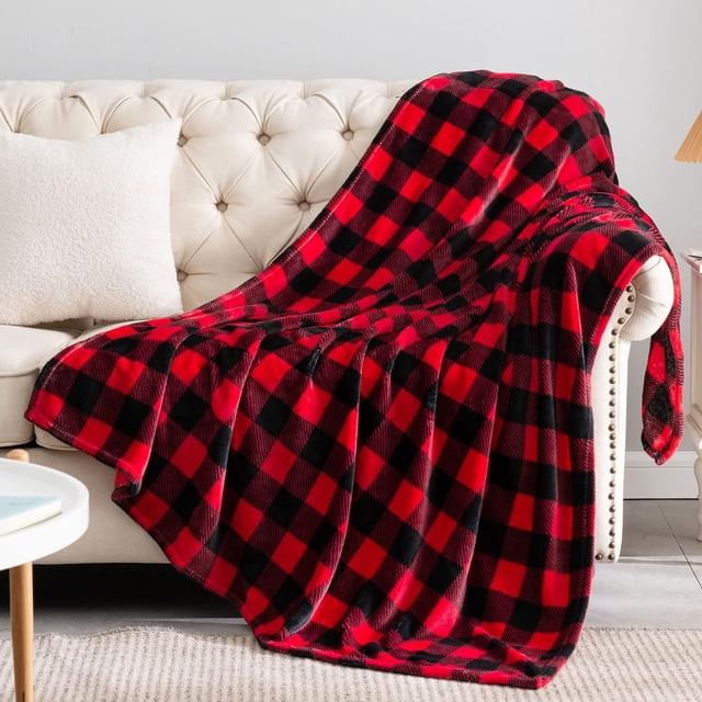 Aodebiao Couverture Ultra Douce de Noël pour Canapé 51x39 Pouces Super Confortable en Microfibre Moelleuse Couverture Réversible Chaude pour Canapé Lit