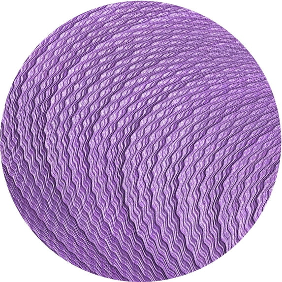 Ahgly Company Indoor Round Patterned Violet Purple Area Rugs, 4' Round