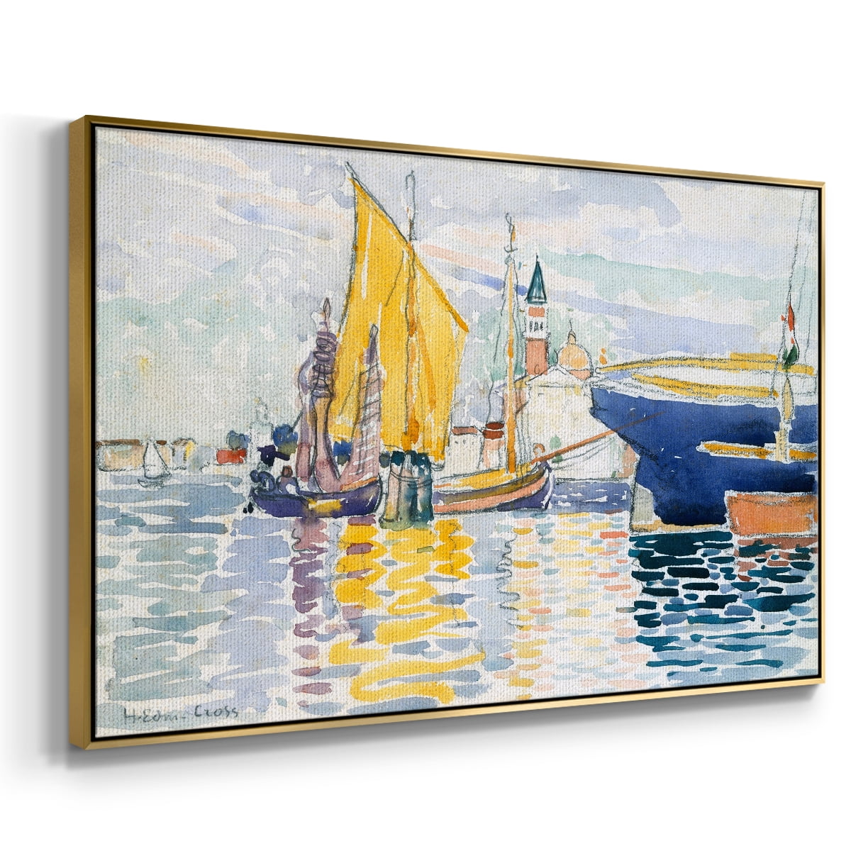 Vintage Landscape-CXL By Wexford Home Framed in Gold Wood Gallery Wrapped Canvas 27 in. x 41 in.