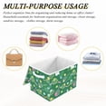 thumbnail image 6 of Yayeee Collapsible Storage Bin with Lid Fabric Closet Decorative Basket with Handles, Green Tennis Pattern, 6 of 7