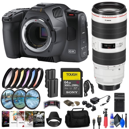Blackmagic Design Pocket Cinema Camera 6K G2 + Canon 70-200mm Lens + More