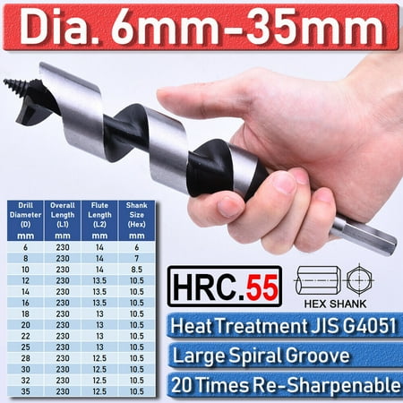

High Quality Auger Drill Bits - For all Types of Wood - All Sizes available US