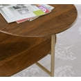 thumbnail image 3 of Dyllan Mid-Century Modern 2-Tier Coffee Table, Gold Base with Brown Top, 3 of 15