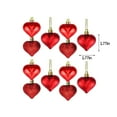 thumbnail image 3 of Valentine's Day Decor 12PCS Red Heart Ornament Valentines Christmas Heart Ornaments Shiny Glossy Matt Shatterproof Heart Baubles Shaped Hanging Ornaments Decoration for Wedding Anniversary Party, 3 of 6