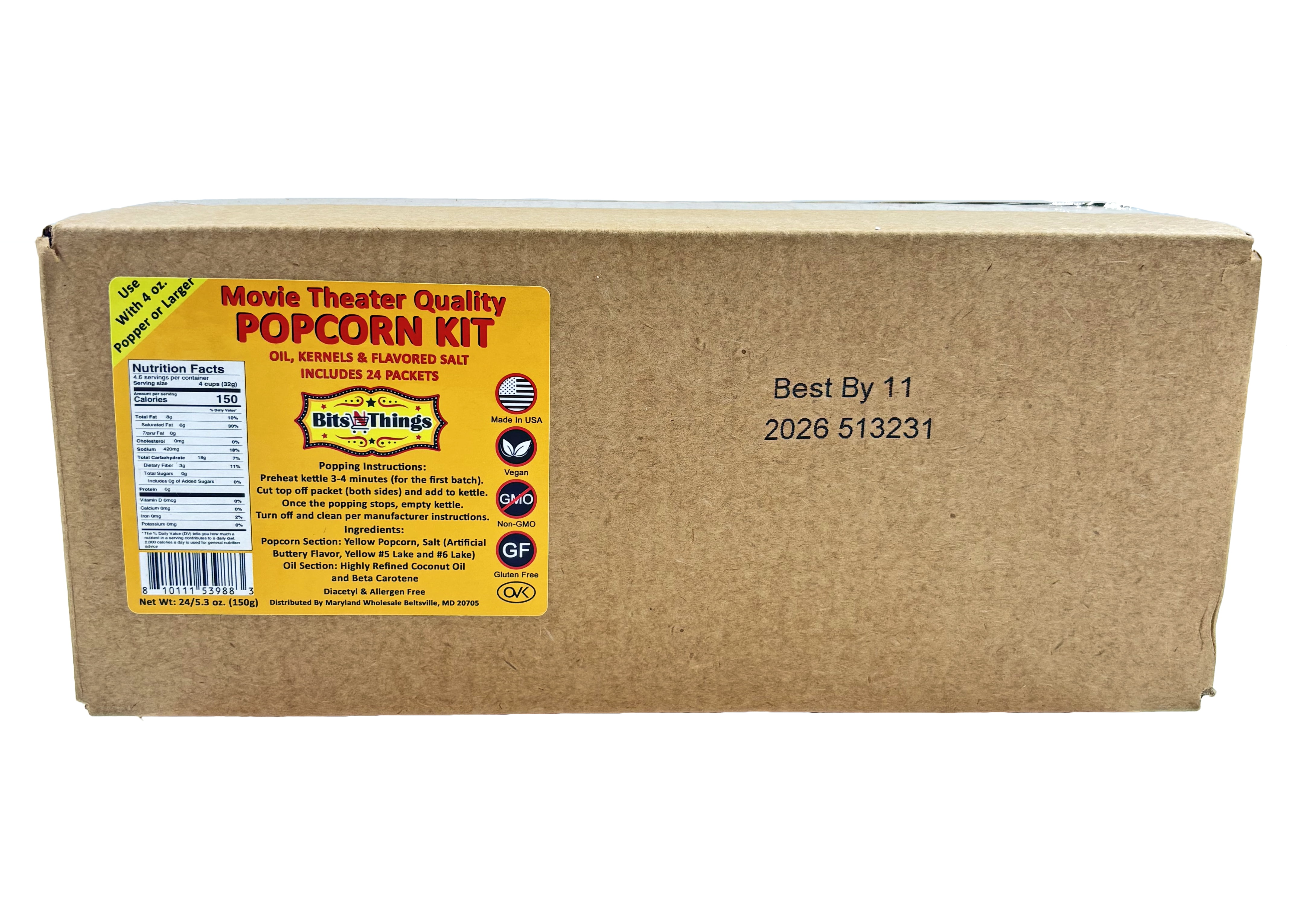 All-In-One Popcorn Kit for 4 oz. Popper - 24/Case