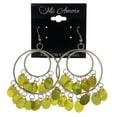 thumbnail image 2 of Silver-Tone & Green Colored Metal Dangle-Earrings #LQE2852, 2 of 2