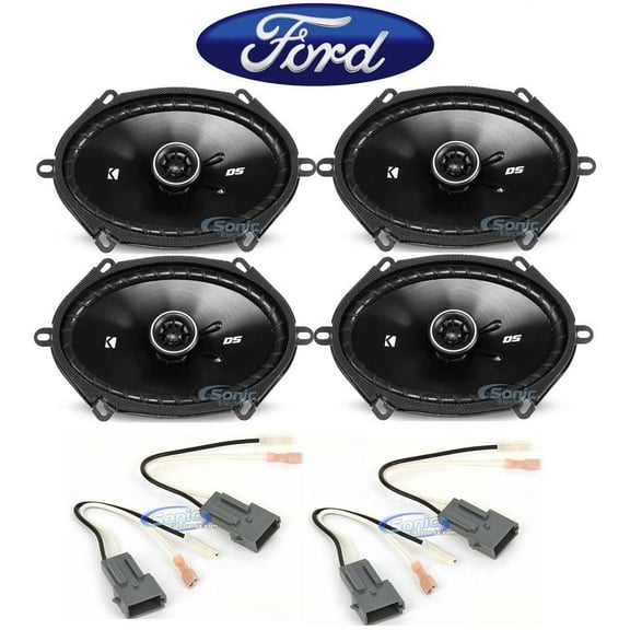 Kicker 6x8" Front   Rear Coaxial Car Speaker Replacement Package For 2004 Ford F-150 Heritage 400W