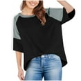 thumbnail image 1 of Plebaso T-Shirts Oversize pour Femmes Manches Courtes d'Été Décontracté Col Rond Ample, 1 of 7