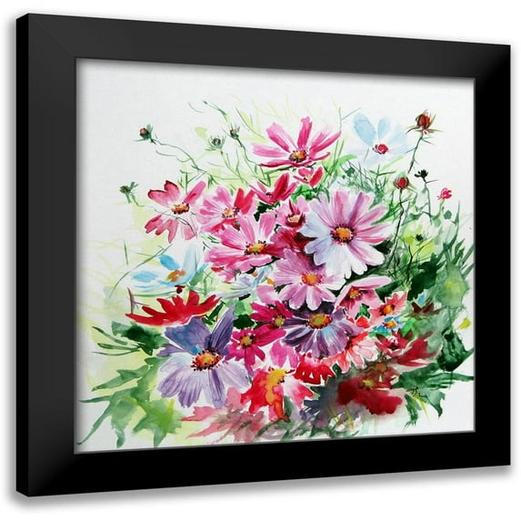 Kovacs, Anna Brigite 20x20 Black Modern Framed Museum Art Print Titled - Windflowers