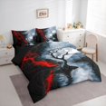 thumbnail image 3 of Manfei Rustic Plant 7pcs Bedding Comforter Set,Red Lightning Queen Bedding Sets,Lake Mountain Pattern Queen Sheet Sets For Adults,Ultra Soft Home Decor Reversible, 3 of 8