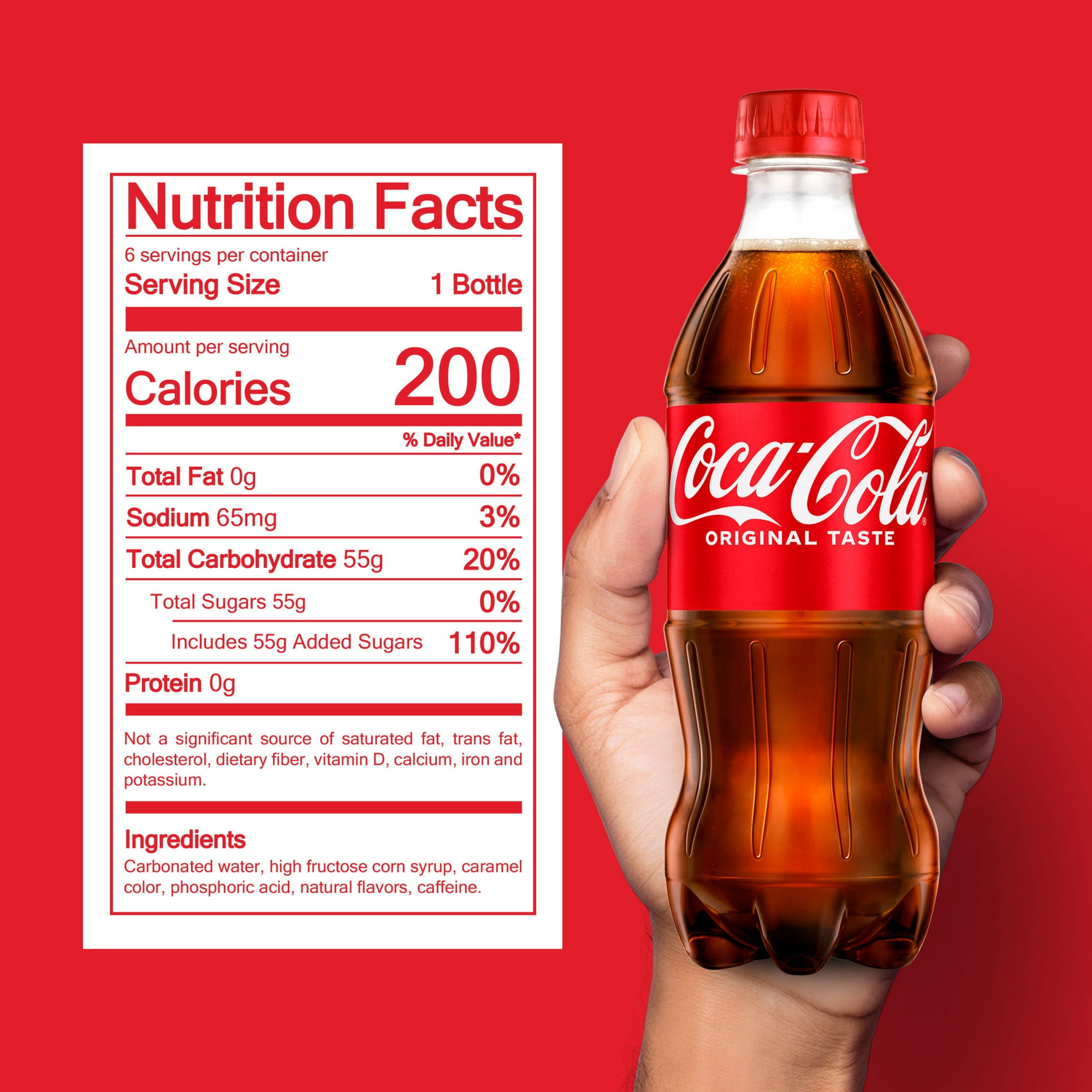 Coca-Cola Classic Soda Pop, 16.9 fl oz Bottles, 6 Pack