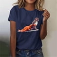 thumbnail image 6 of VEKDONE Cute Monkey Punch T-Shirt for Women Summer Cotton Brave Team Punching Graphic Tees Funny Baby Monkey Shirt for Women Navy(Graphic 3） XXL, 6 of 7