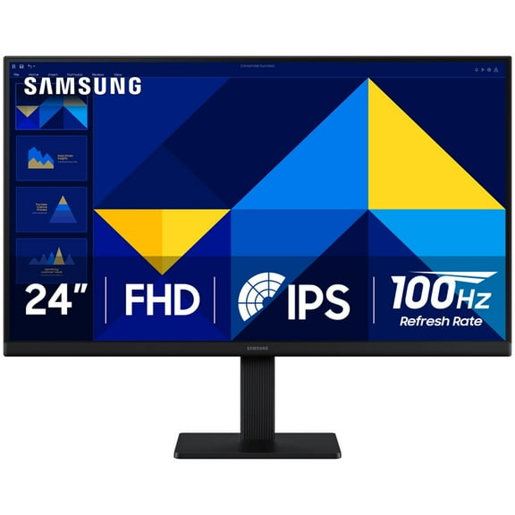 Restored Samsung 24" Essential S3 (S30GD) FDH IPS 100Hz Monitor - LS24D300GANXZA (Refurbished)