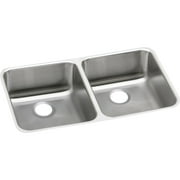 Elkay Lustertone Stainless Steel 30-3/4" x 18-1/2" x 4-7/8", Equal Double Bowl Undermount ADA Sink Lustertone