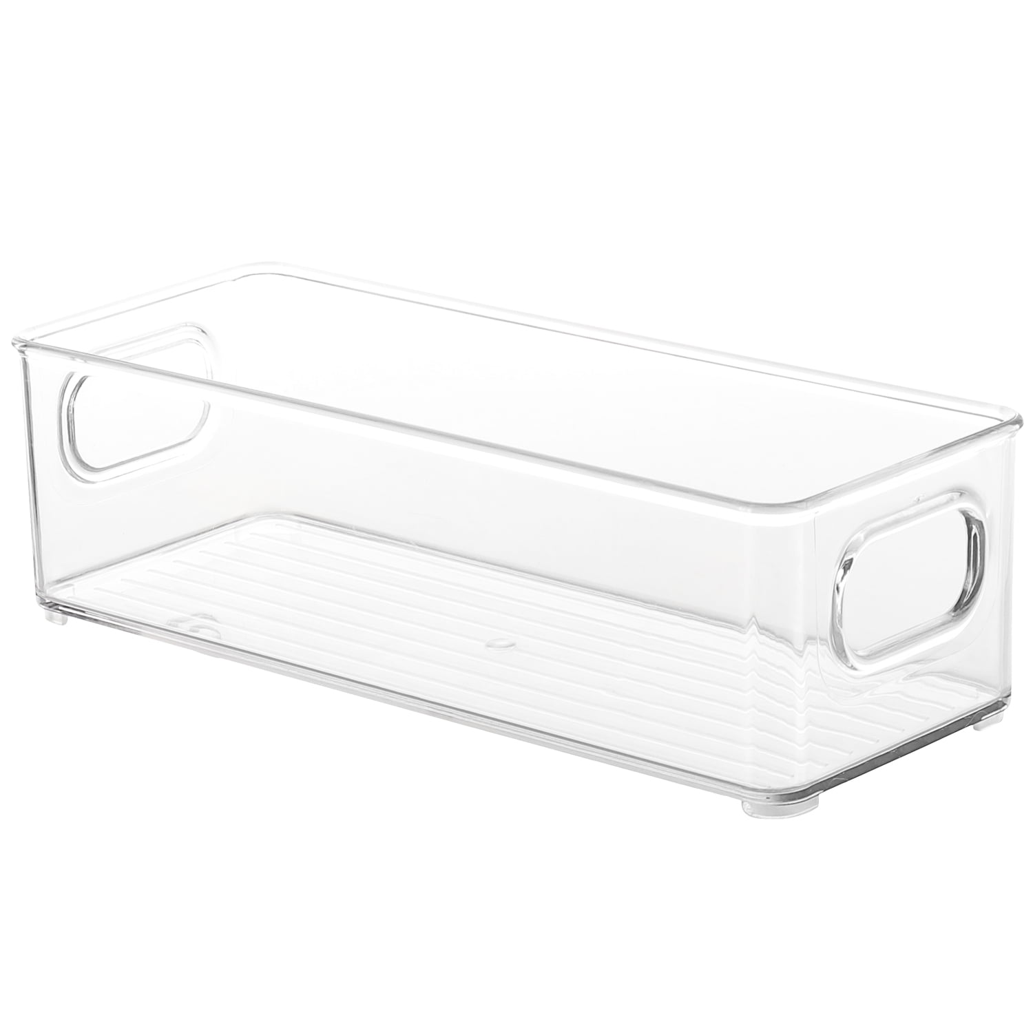 EatEx 2 Pack Clear Plastic Storage Organizer Bin with Handles for Cosmetics, 10" x 6" x 4"